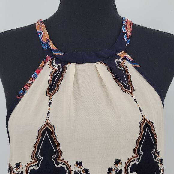 Boho Chic Summer Dress Swim Cover Beachy Halter Lightweight Vacation Size L - Picture 3 of 8